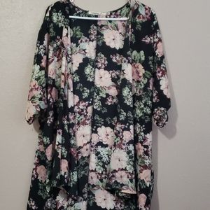 Black floral cardigan